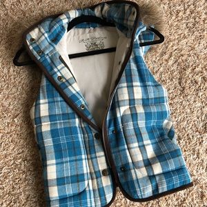 EUC BB Dakota Plaid Fur Vest
